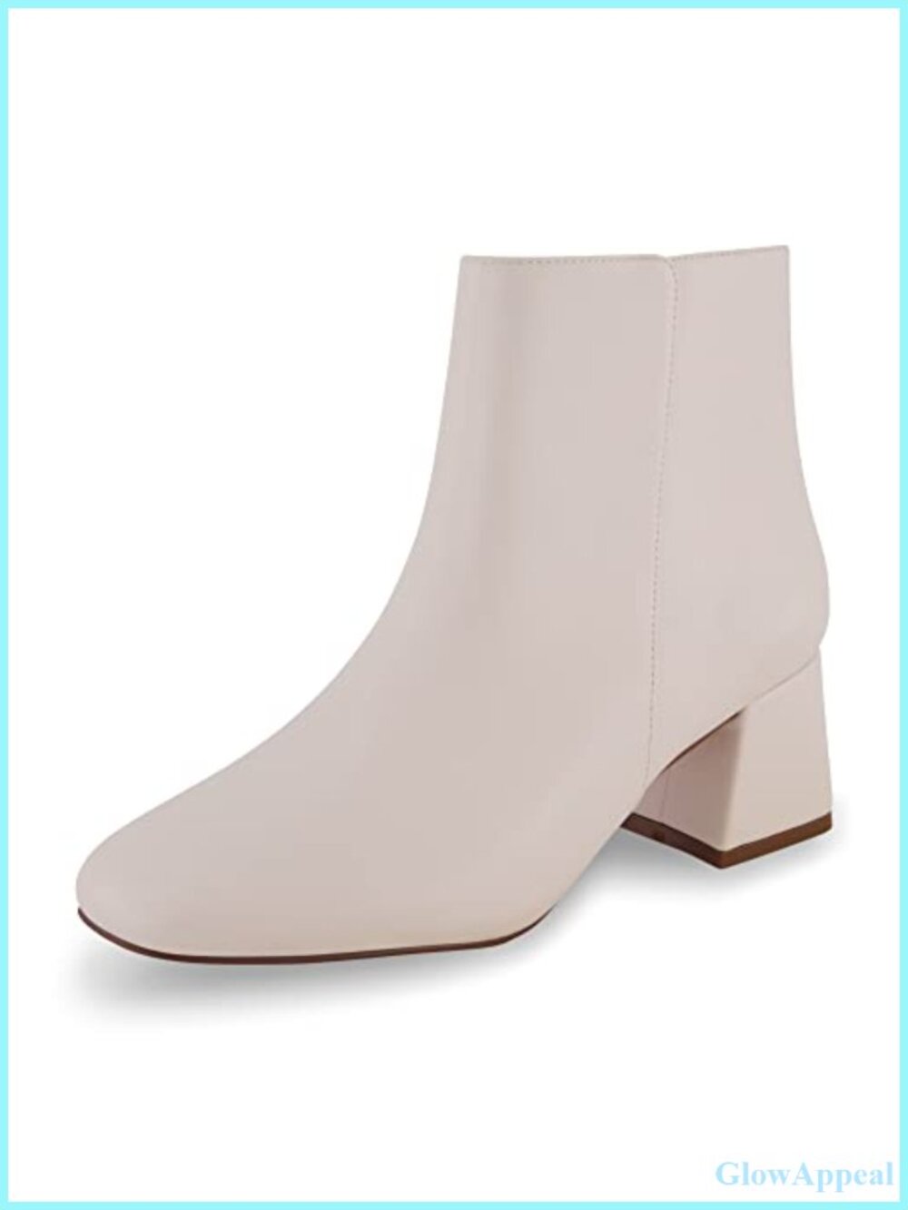 Faux Leather Ankle Bootie with Memory Foam and Block Heel